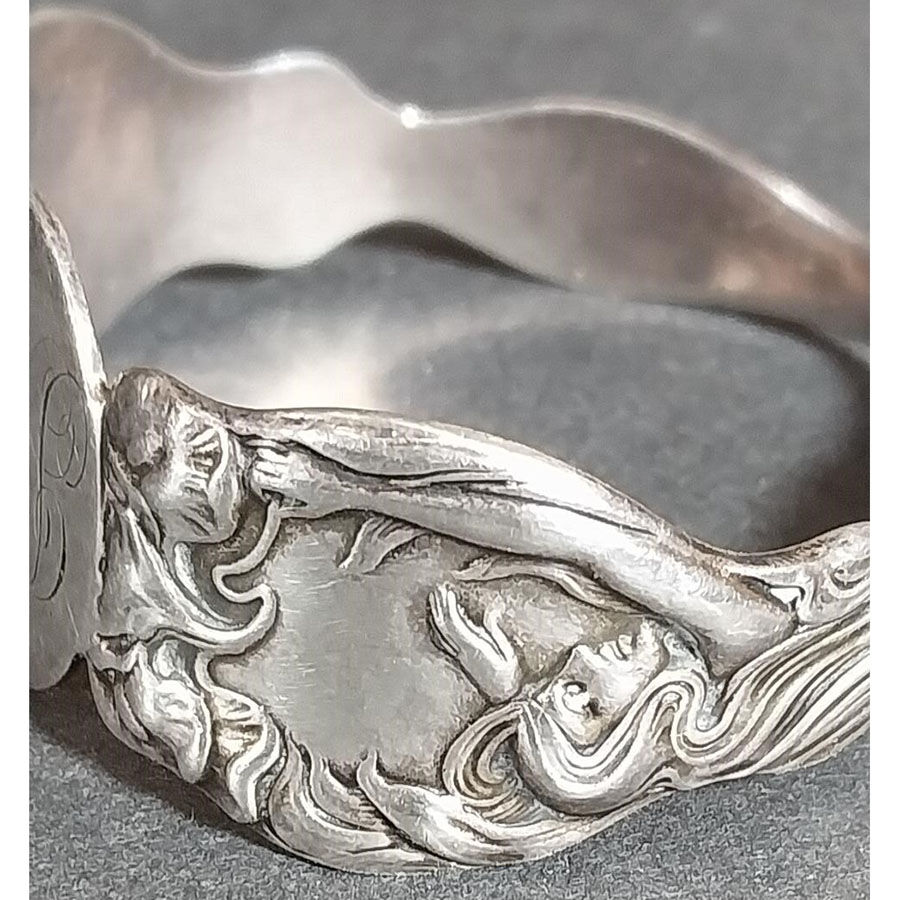 Secret of The Flowers (Sterling, 1904) Sterling Napkin Ring by Unger Brothers-1
