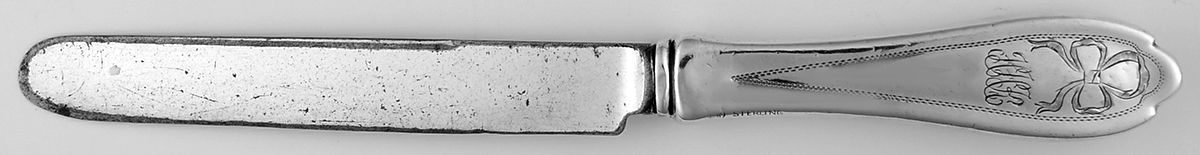 Springfield-Engraved No1 Youth/Tea Knife with Silverplate Blade by Unger Brothers-1