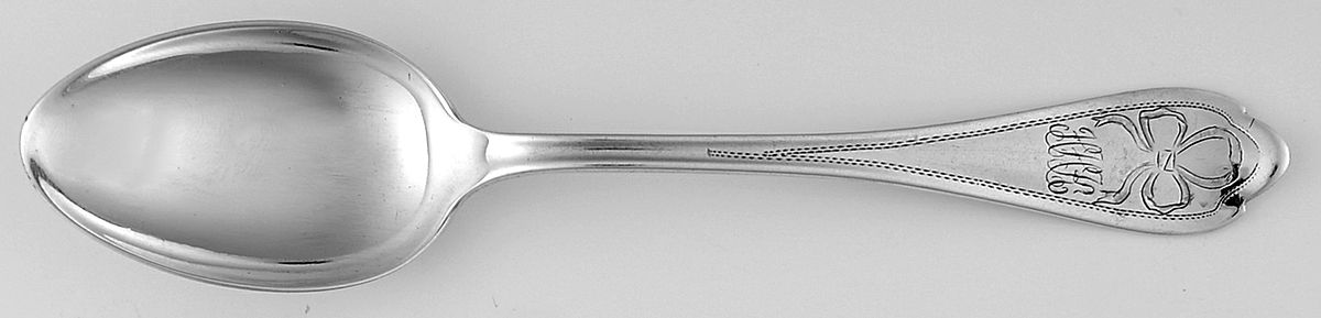 Springfield-Engraved No1 Monogram Teaspoon by Unger Brothers-1
