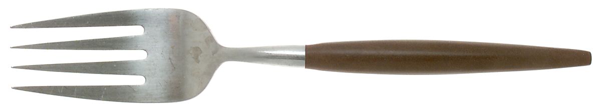 American Tempo (Stainless) Large Solid Cold Meat Serving Fork by Unknown Mfg Silver-1