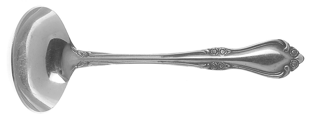 Breton Rose (Stainless) Solid Gravy Ladle by Unknown Mfg Silver-1