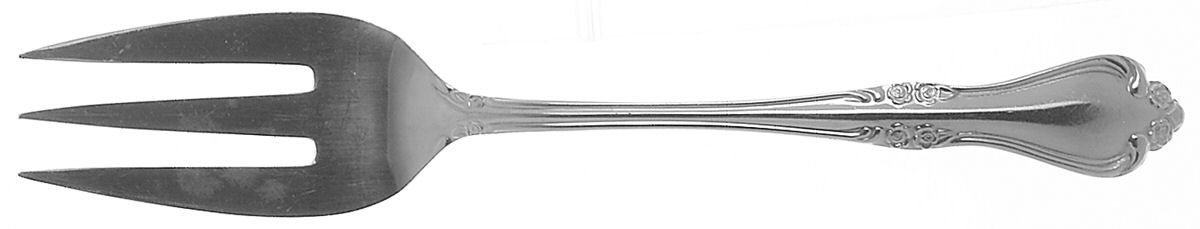 Breton Rose (Stainless) Medium Solid Cold Meat Serving Fork by Unknown Mfg Silver-1