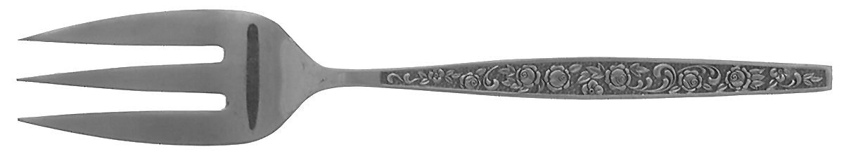 Granada Rose (Stainless) Medium Solid Cold Meat Serving Fork by Unknown Mfg Silver-1