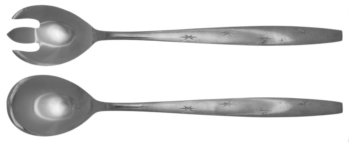 Heavenly Star (Stainless) (2 Pc) Solid Salad Set by Unknown Mfg Silver-1