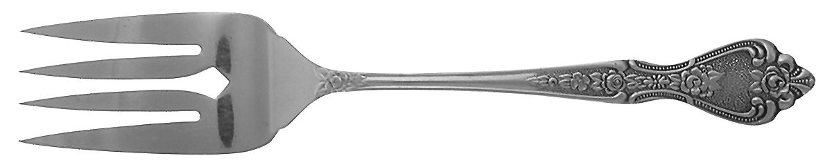 Normandy (Stainless) Medium Solid Cold Meat Serving Fork by Unknown Mfg Silver-1