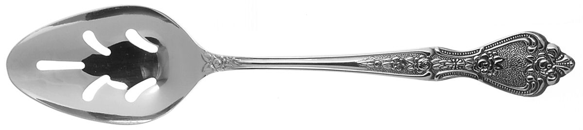 Normandy (Stainless) Pierced Tablespoon (Serving Spoon) by Unknown Mfg Silver-1