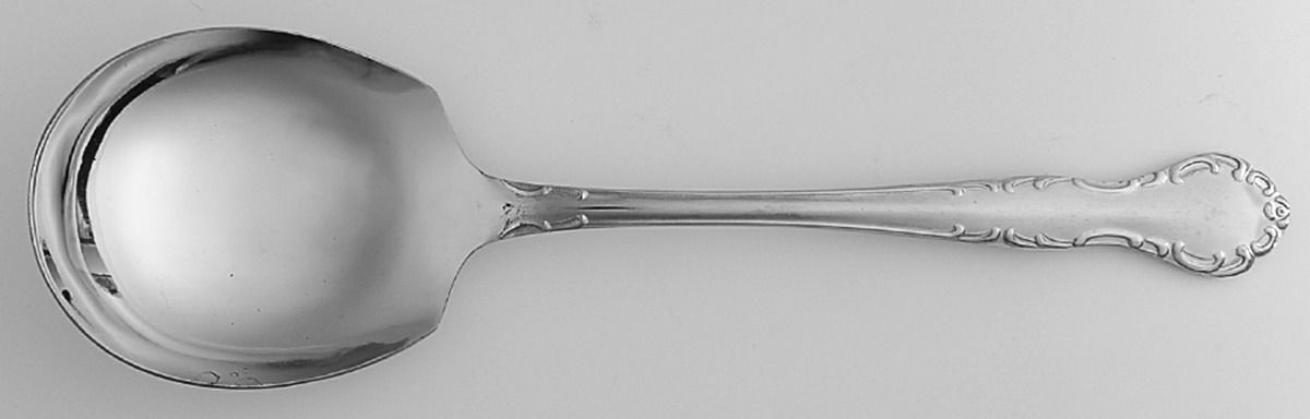 Queen's Court (Stainless) Solid Smooth Casserole Spoon by Unknown Mfg Silver-1