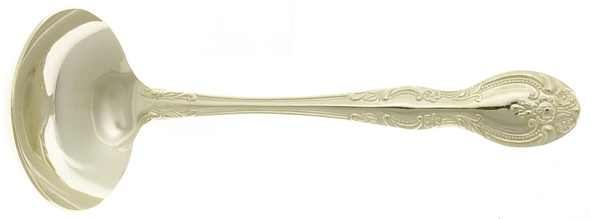 Sarah Ann (Gold Electroplate) Solid Gravy Ladle by Unknown Mfg Silver-1