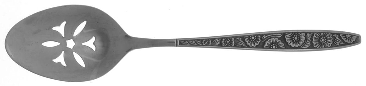Spring Bouquet (Stainless) Pierced Tablespoon (Serving Spoon) by Unknown Mfg Silver-1