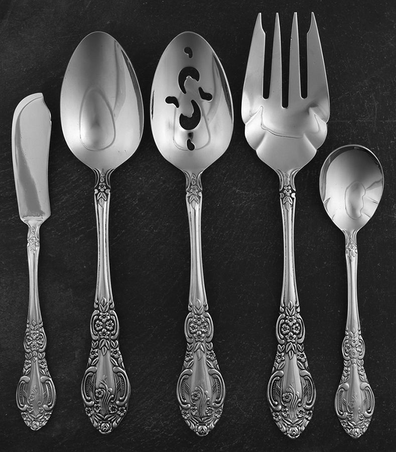 Springtime (Stainless) 5 Piece Hostess Set by Unknown Mfg Silver-1