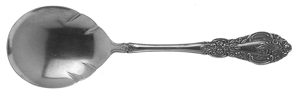 Springtime (Stainless) Solid Smooth Casserole Spoon by Unknown Mfg Silver-1