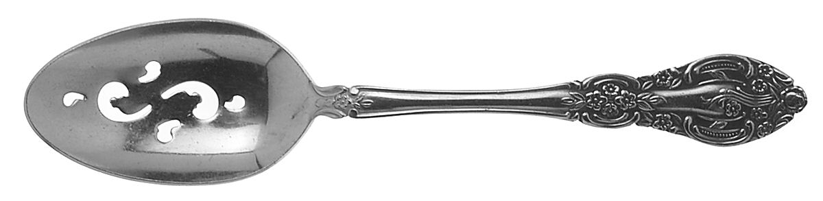 Springtime (Stainless) Pierced Tablespoon (Serving Spoon) by Unknown Mfg Silver-1