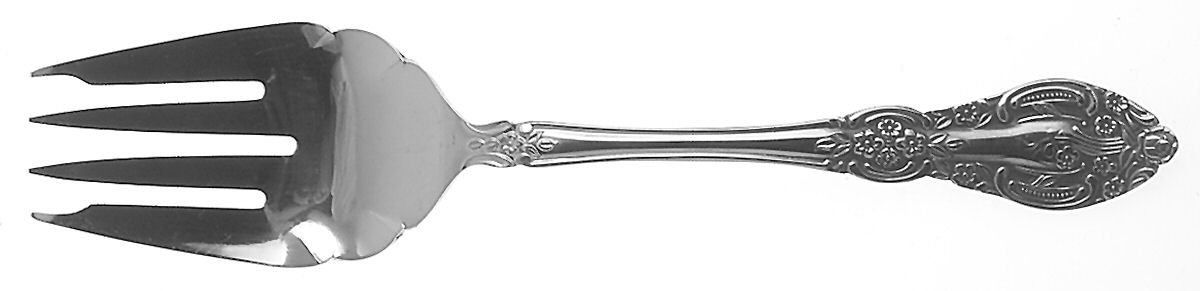Springtime (Stainless) Large Solid Cold Meat Serving Fork by Unknown Mfg Silver-1