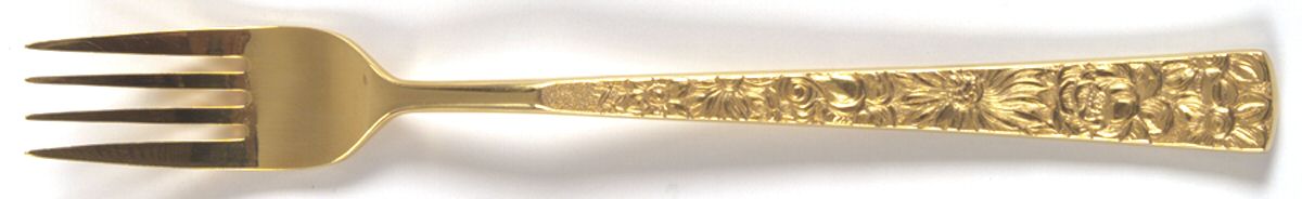 Tropical Garden (Gold Electroplate) Fork by Unknown Mfg Silver-1