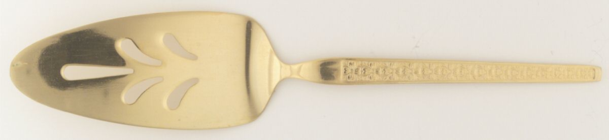 Trocader (Gold Electroplate) Pierced All Stainless Pie Server by Unknown Mfg Silver-1