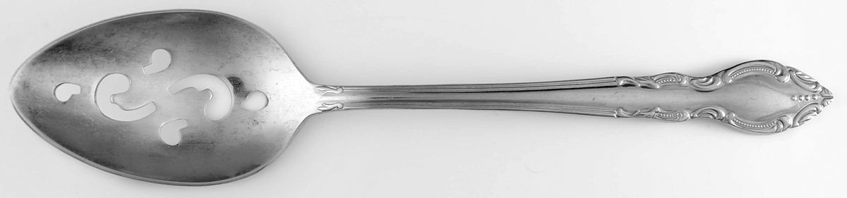 UNF122 (Stainless) Pierced Tablespoon (Serving Spoon) by Unknown Mfg Silver-1