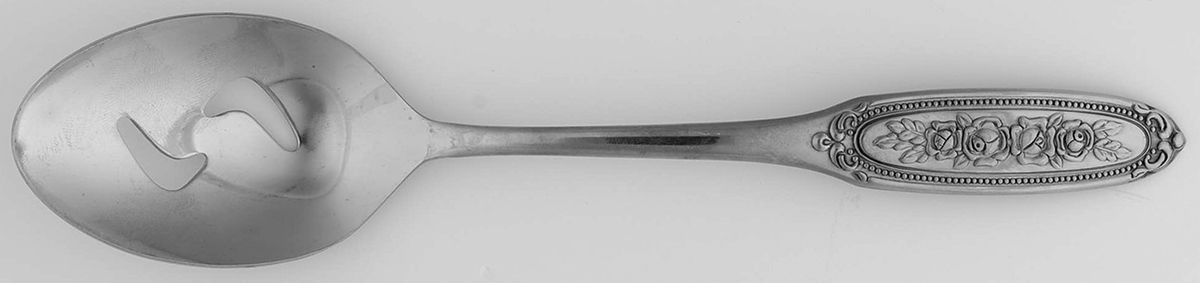 UNF131 (Stainless) Pierced Tablespoon (Serving Spoon) by Unknown Mfg Silver-1