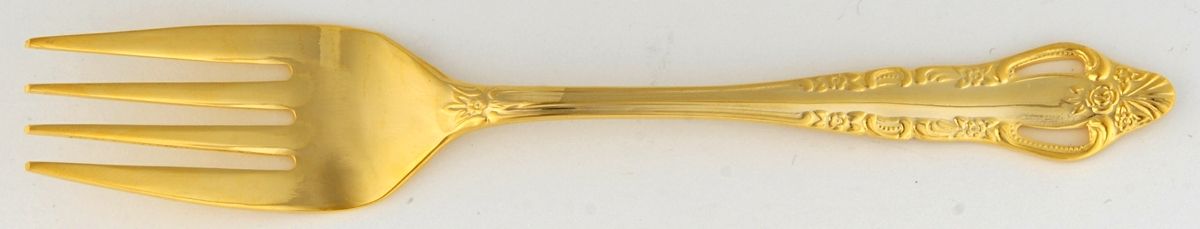 UNF164 (Gold Electroplate) Individual Salad Fork by Unknown Mfg Silver-1