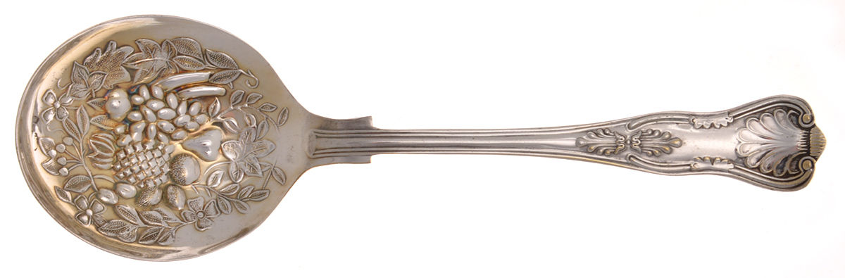 Kings (Silverplate) Solid Smooth Casserole Spoon by Unknown Mfg Silver-1