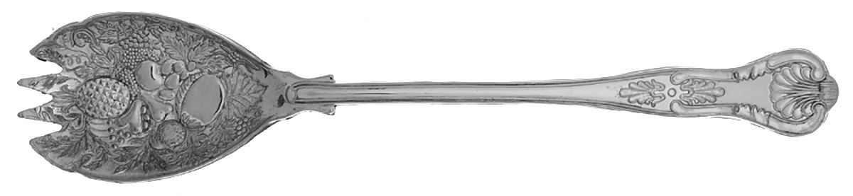 Kings (Silverplate) Solid Salad Serving Fork by Unknown Mfg Silver-1