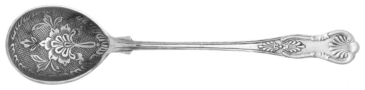 Kings (Silverplate) Oversize Solid Salad Serving Spoon by Unknown Mfg Silver-1