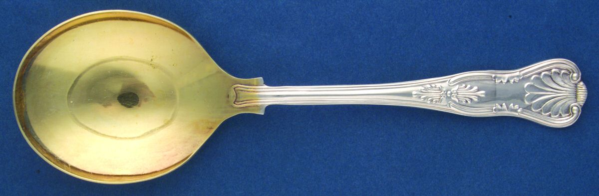 Kings (Silverplate) Solid Salad Serving Spoon by Unknown Mfg Silver-1