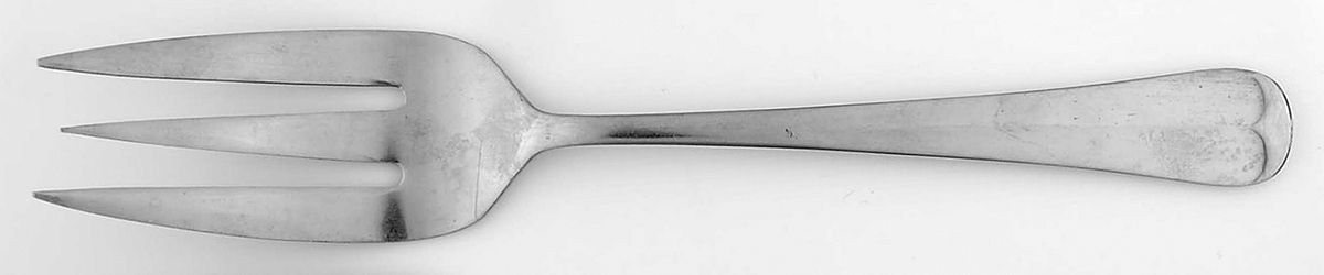 UNF22 (Stainless) Medium Solid Cold Meat Serving Fork by Unknown Mfg Silver-1