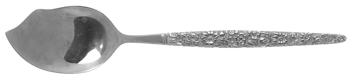 Rose Garden (Stainless) Large Solid Jelly Server by Unknown Mfg Silver-1