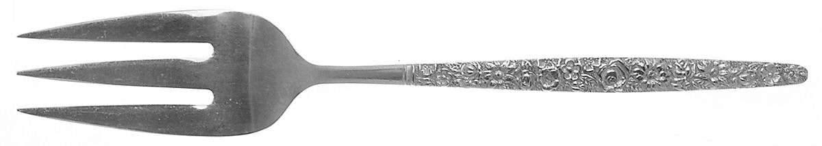 Rose Garden (Stainless) Medium Solid Cold Meat Serving Fork by Unknown Mfg Silver-1