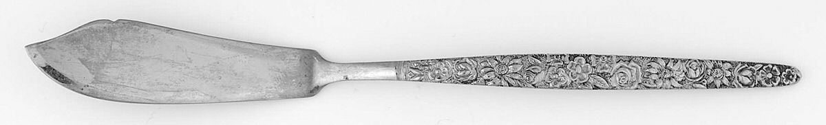 Rose Garden (Stainless) Flat Handle Master Butter Knife by Unknown Mfg Silver-1