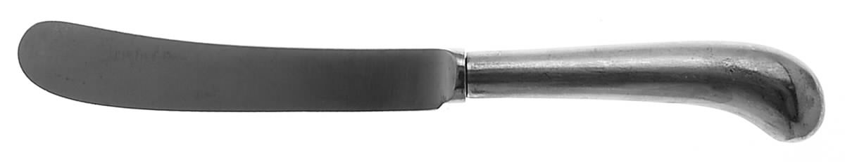 UNF318  (STAINLESS) Hollow Pistol Handle Butter Spreader by Unknown Mfg Silver-1