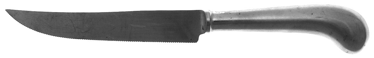 UNF318  (STAINLESS) Individual Pistol Handle Steak Knife by Unknown Mfg Silver-1