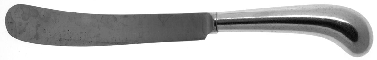 UNF318  (STAINLESS) Old French Hollow Pistol Knife by Unknown Mfg Silver-1