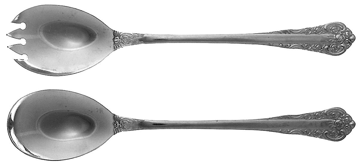 UNF362 (Stainless) (2 Pc) Solid Salad Set by Unknown Mfg Silver-1
