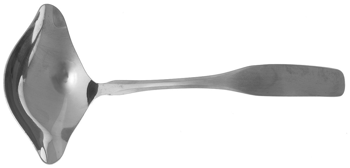 UNF40 (Stainless) 2 Spout Gravy Ladle-Solid Piece by Unknown Mfg Silver-1