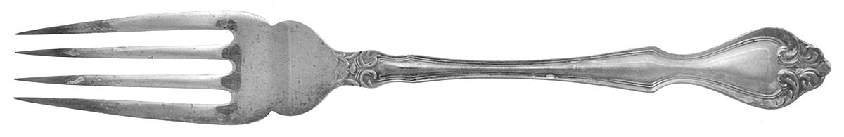 UNF443 (Nickel) Medium Solid Cold Meat Serving Fork by Unknown Mfg Silver-1