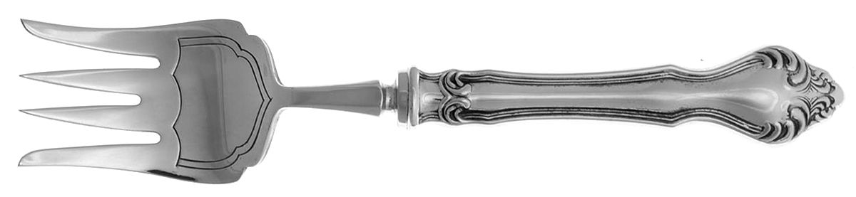 UNF443 (Nickel) Hollow Handle Fish Serving Fork, Silverplate Tines by Unknown Mfg Silver-1