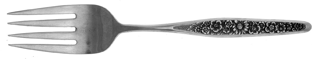UNF6 (Stainless) Large Solid Cold Meat Serving Fork by Unknown Mfg Silver-1