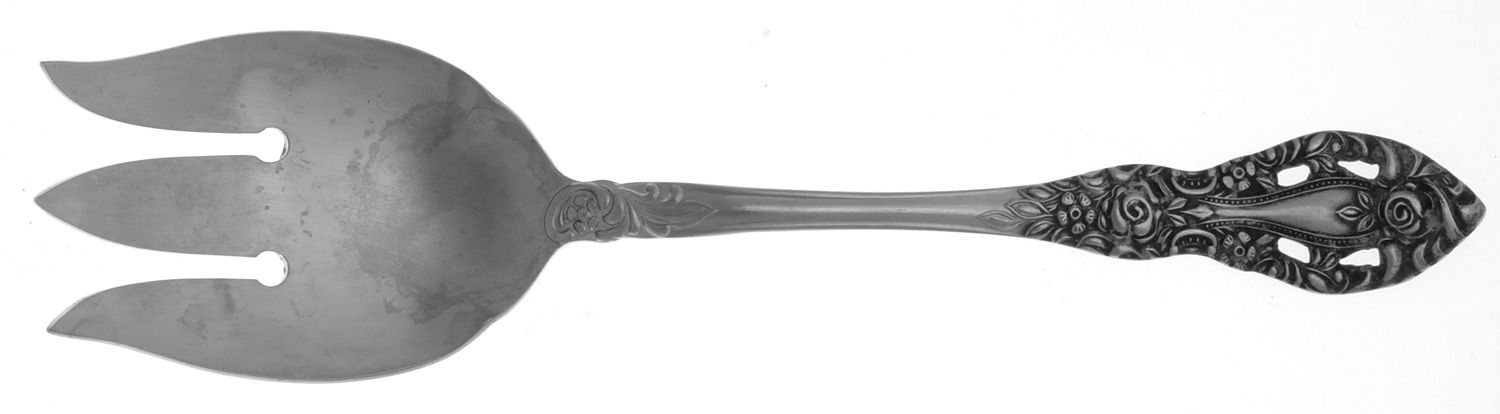 UNF73 (Stainless) Medium Solid Cold Meat Serving Fork by Unknown Mfg Silver-1