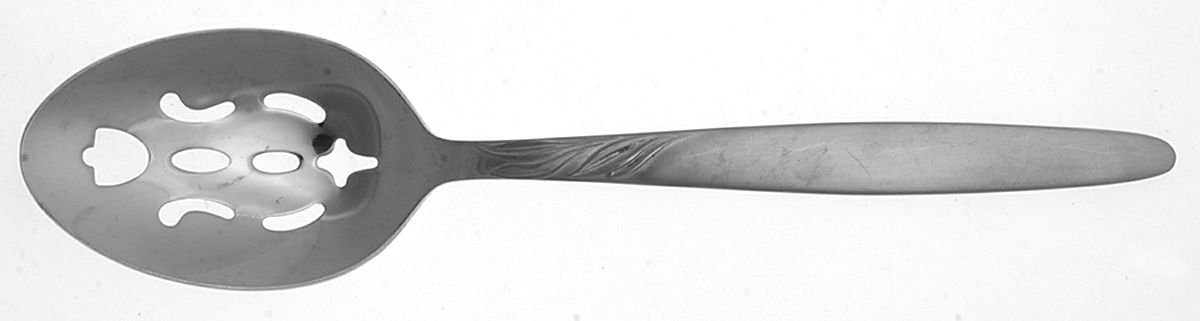 UNF83 (Stainless) Pierced Tablespoon (Serving Spoon) by Unknown Mfg Silver-1
