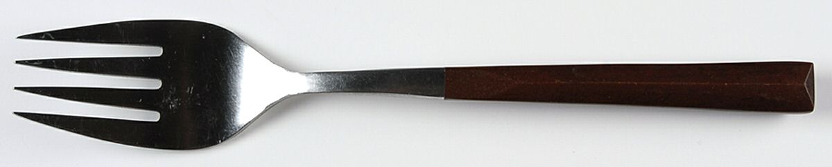Woodwind (Stainless) Large Solid Cold Meat Serving Fork by Unknown Mfg Silver-1