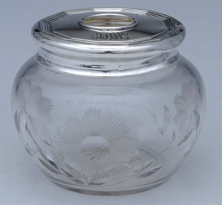 Sterling Hollowware Hair Receiver Jar with Lid by Unknown Manufacturer-1