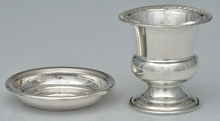 Sterling Hollowware Cigarette Set (Holder and Ashtray) by Unknown Manufacturer-1
