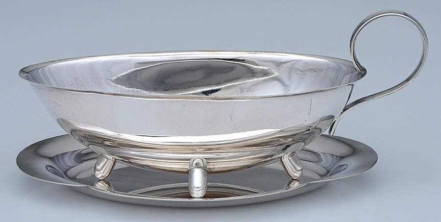 Sterling Hollowware Gravy Boat & Underplate by Unknown Manufacturer-1
