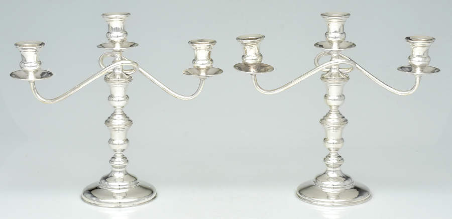 Sterling Hollowware Pair of 10" Weighted Candlesticks by Unknown Manufacturer-1