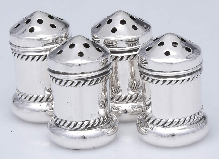 Sterling Hollowware 2 Sets Individual Salt & Pepper Set by Unknown Manufacturer-1