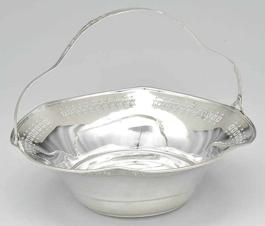 Sterling Hollowware 10" Pierced Handled Basket by Unknown Manufacturer-1