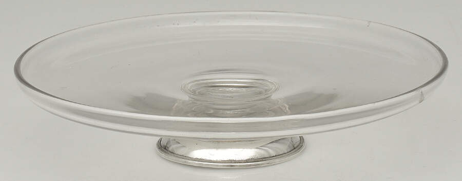 Sterling Hollowware Glass Cake Plate with Sterling  Base by Unknown Manufacturer-1