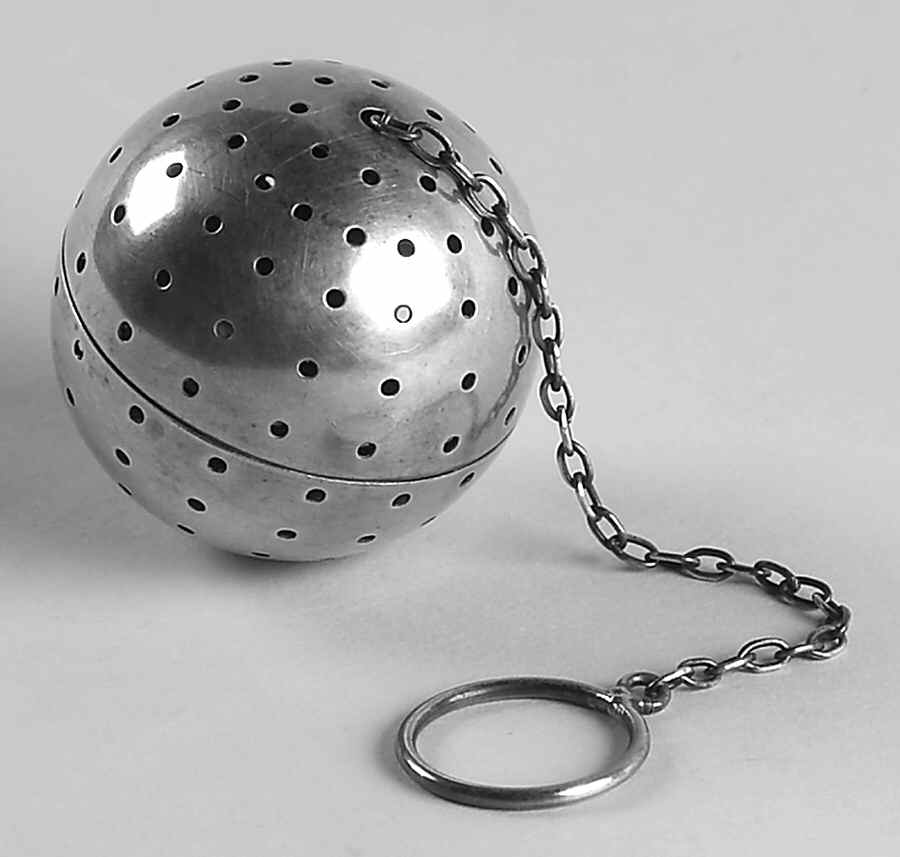 Sterling Hollowware Tea Ball with Chain by Unknown Manufacturer-1