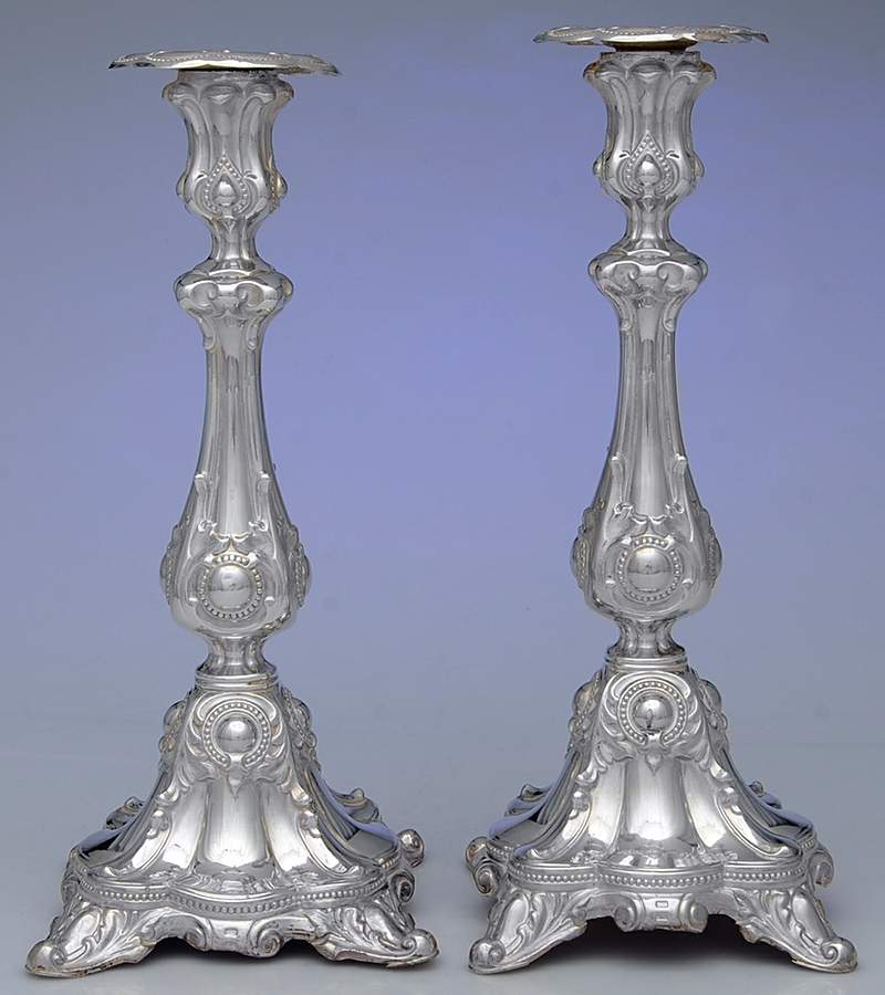 Silverplate Hollowware Pair of 11" Candlesticks by Unknown Manufacturer-1